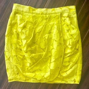 BCBG Bright yellow lace skirt